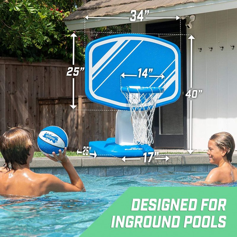 GoSports Splash Hoop Swimming Pool Basketball Game�� Includes Poolside Water Basketball Hoop�� 2 Balls and Pump - Image 3