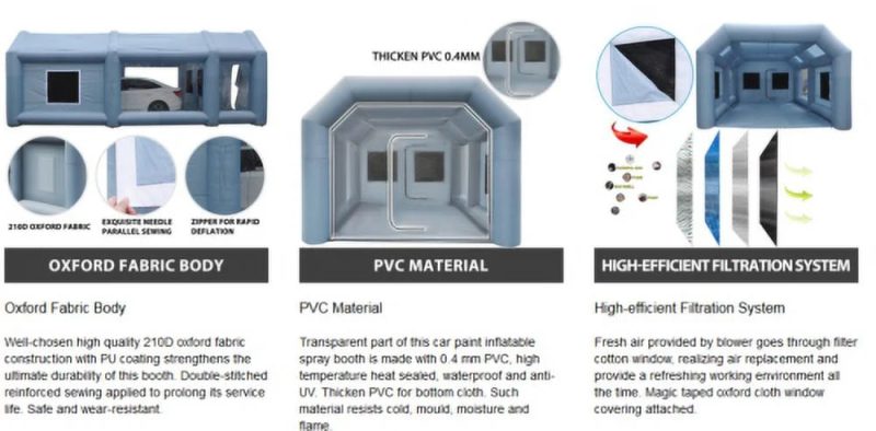 Inflatable Paint Spray Booth Car Painting Work Tent Filter System 26*15*10Ft - Image 12