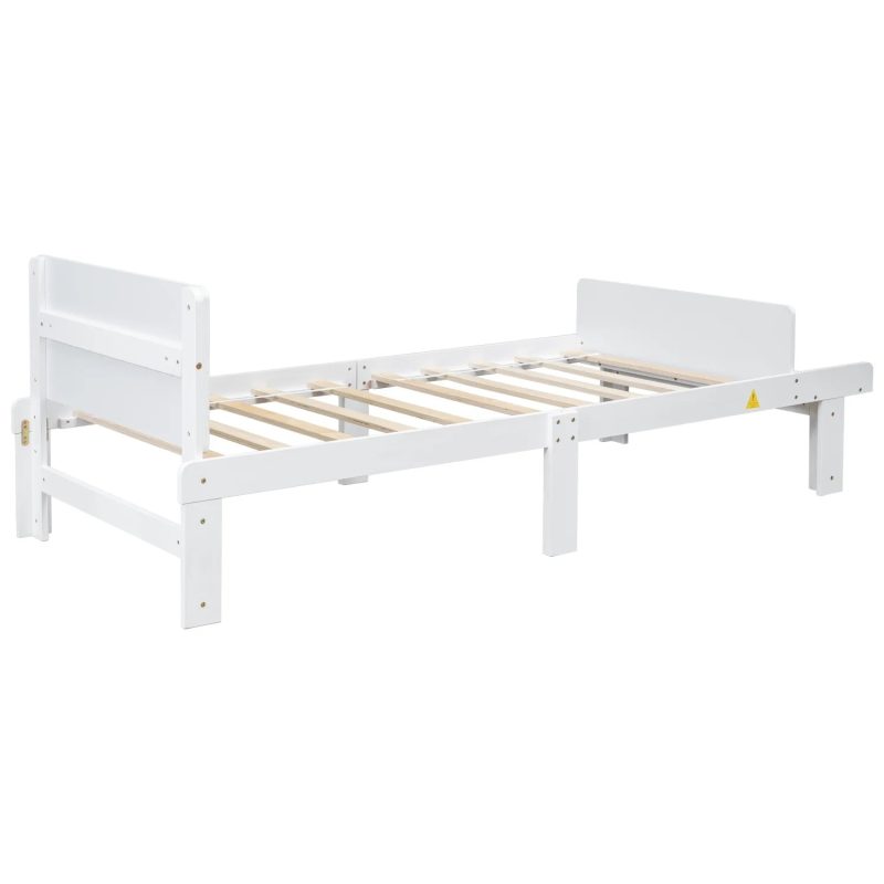 Create a chic and cozy bedroom look with this stylish and elegant white twin bed featuring a footboard bench for added comfort - perfect for enhancing the style and comfort of your bedroo - Image 8