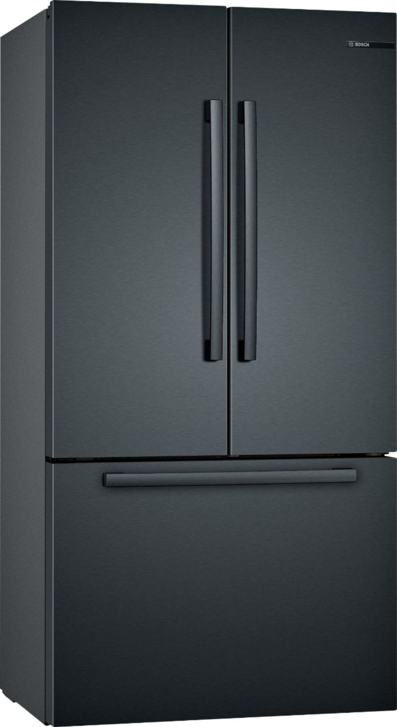 Bosch - 800 Series 21 Cu. Ft. French Door Counter-Depth Smart Refrigerator - Black stainless steel - Image 2