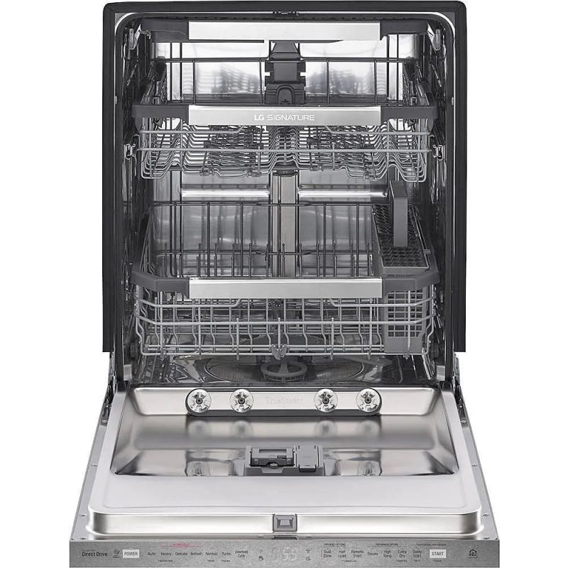 LG - SIGNATURE Top Control Built-In Dishwasher with Stainless Steel Tub, TrueSteam, 3rd Rack, 38dBA - Textured steel - Image 6