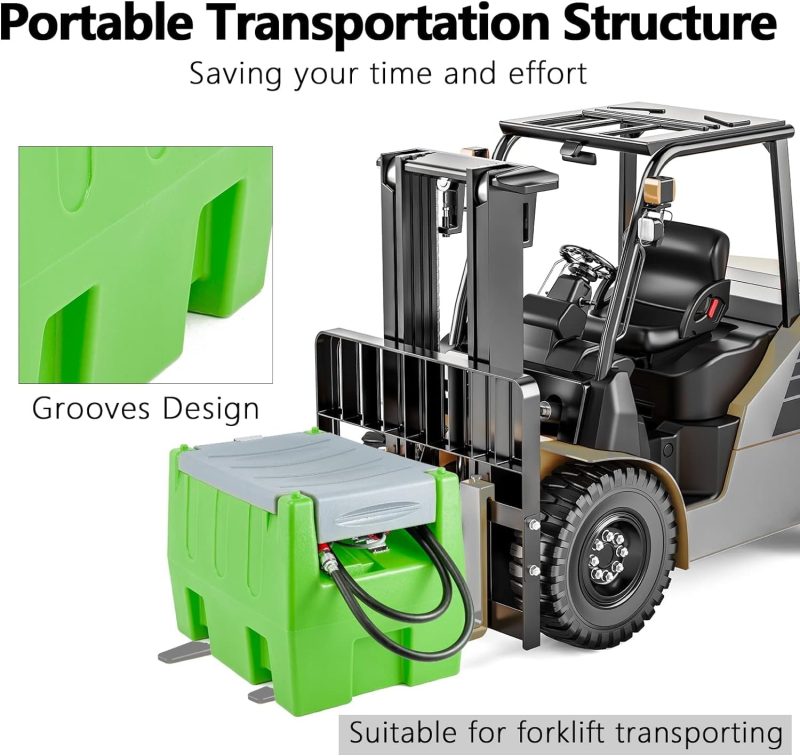 TECSPACE 58 Gallon Diesel Tank, Portable Fuel Tank with 12V Electric Fuel Transfer Pump, 40 GPM Diesel fuel Tank with 4 Meters Hose for Diesel Transportation (Green, 58 gal) - Image 5