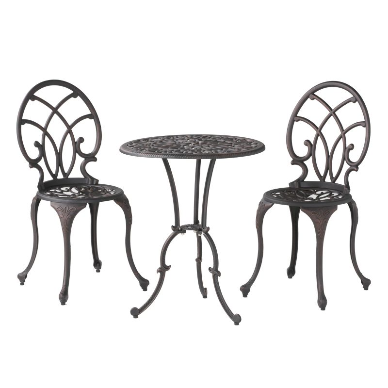 Andover Outdoor 3-Piece Aluminum Bistro Set - Image 6