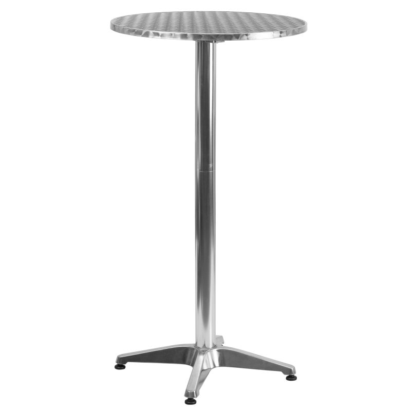 Flash Furniture 23.25" Round Aluminum Indoor-Outdoor Bar Height Table with Flip-Up Table - Image 2