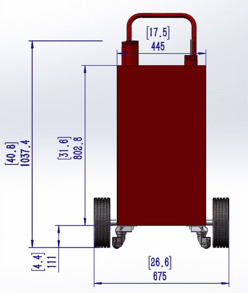 40 Gallon Portable Gas Caddy with PumpStorage Gasoline Tank with 2 Wheels for Boat, Car,Garden, Lawnmower, ATV - Image 3