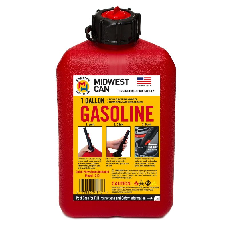 Midwest Can Company 1210 1 Gallon Gas Can Fuel Container Jugs & Spout (12 Pack) - Image 4