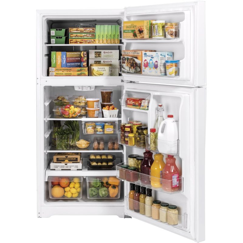 GE 33-inch, 21.9 cu.ft. Freestanding Top Freezer Refrigerator with Upfront Fresh Food Temperature Controls GTS22KGNRWW - Image 4