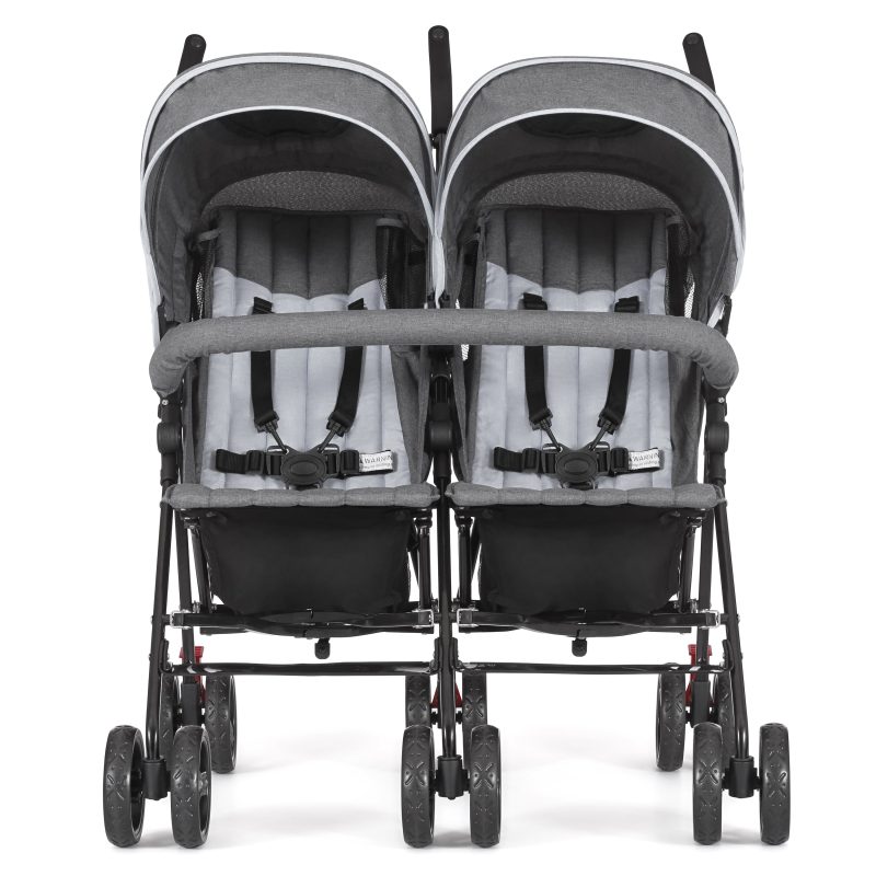 Dream On Me Volgo Twin Umbrella Stroller, Dark and Light Grey - Image 2