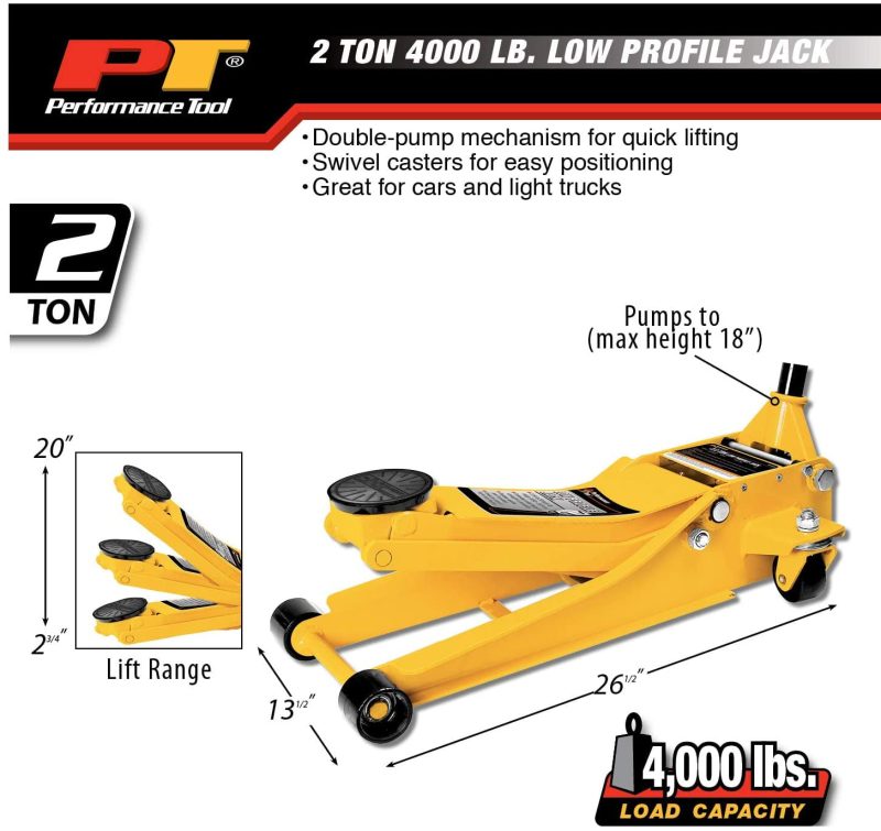 Performance Tool W1642 2 Ton Low Profile Jack - Image 2