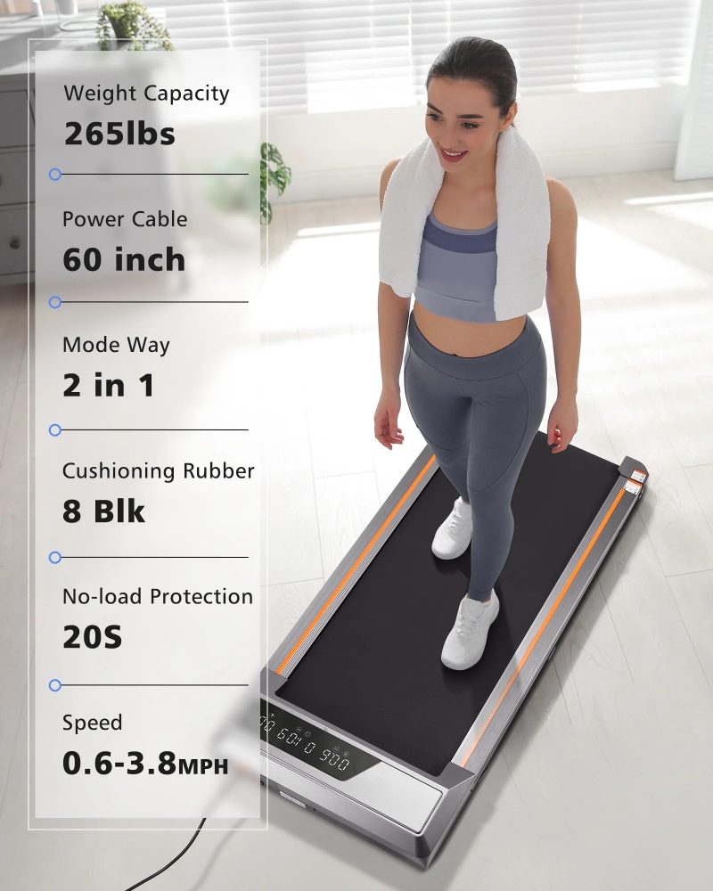 Naipo Treadmill Walking Pad 2.5HP with LCD Display Portable Wheels and Max Capacity 265lb for Home Use - Image 2