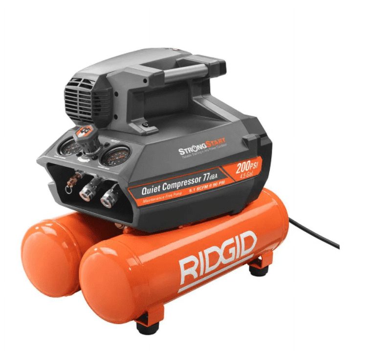 RIDGID Electric Portable Air Compressor Automatic Start Stop 120-Volt 4.5 Gal.