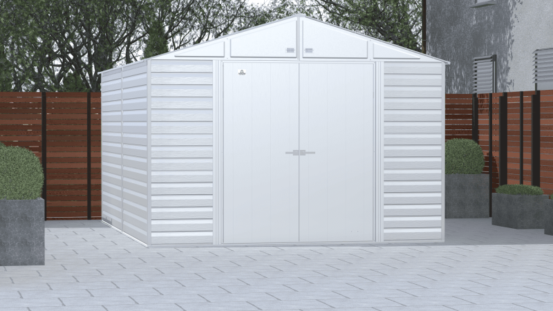 Arrow Select Steel Storage Shed, 10x14, Flute Grey - Image 2