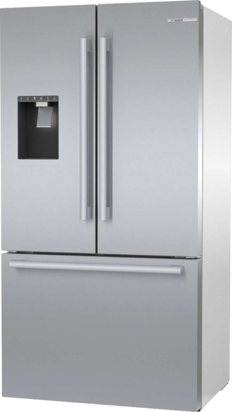 Bosch - 500 Series 21 Cu. Ft. French Door Counter-Depth Smart Refrigerator with External Water and Ice Maker - Stainless steel - Image 2