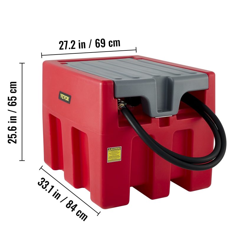 VEVOR Portable Diesel Tank, 58 Gallon Capacity, Diesel Fuel Tank with 12V Electric Transfer Pump, Polyethylene Diesel Transfer Tank for Easy Fuel Transportation, Red - Image 8