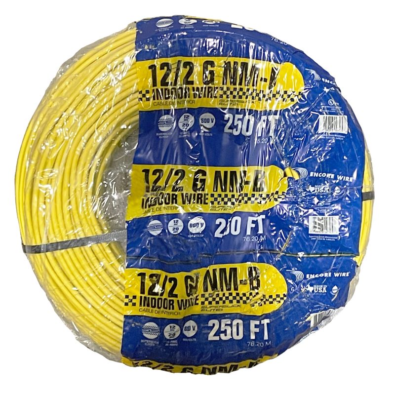 Unbranded* 250-Ft Roll 12-2 AWG NM-B Gauge Indoor Electrical Copper Wire Ground Cable, WHITE (/2)