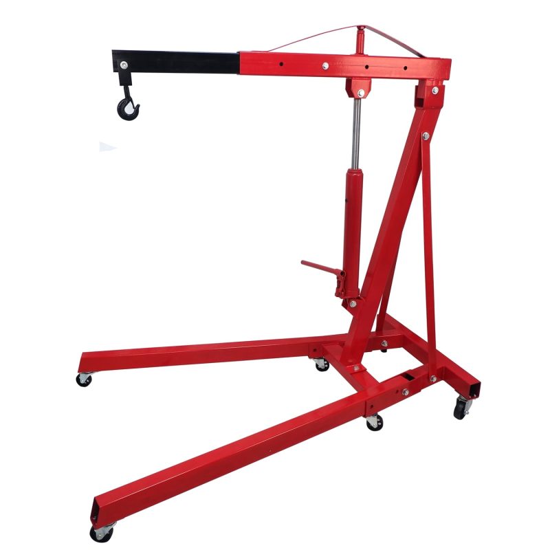 HTTMT- 2 TON Red 4400lb Heavy Duty Engine Motor Hoist Cherry Picker Shop Crane Lift