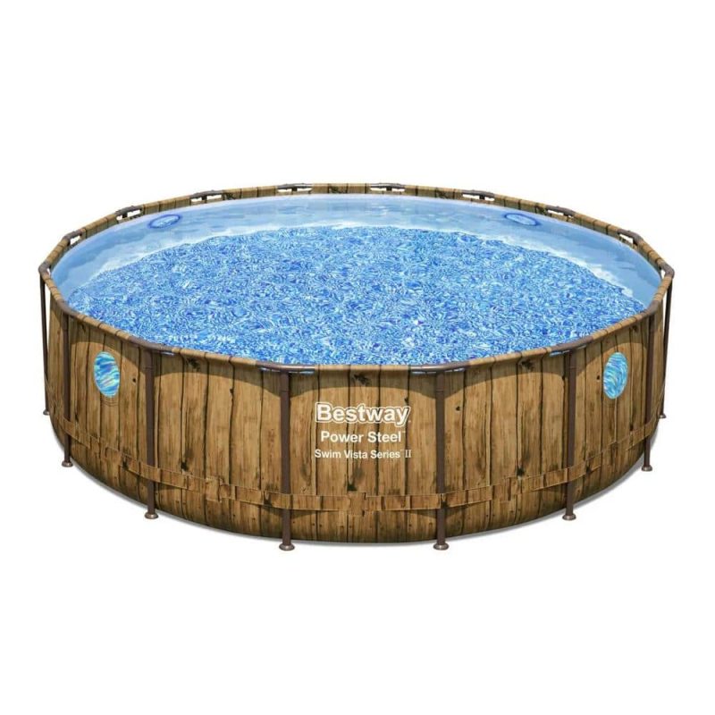 Bestway Swim Vista 16 ft. x 16 ft. Round 48 in. Deep Power Steel Above Ground Swimming Pool Set 56726E-BW - Image 3