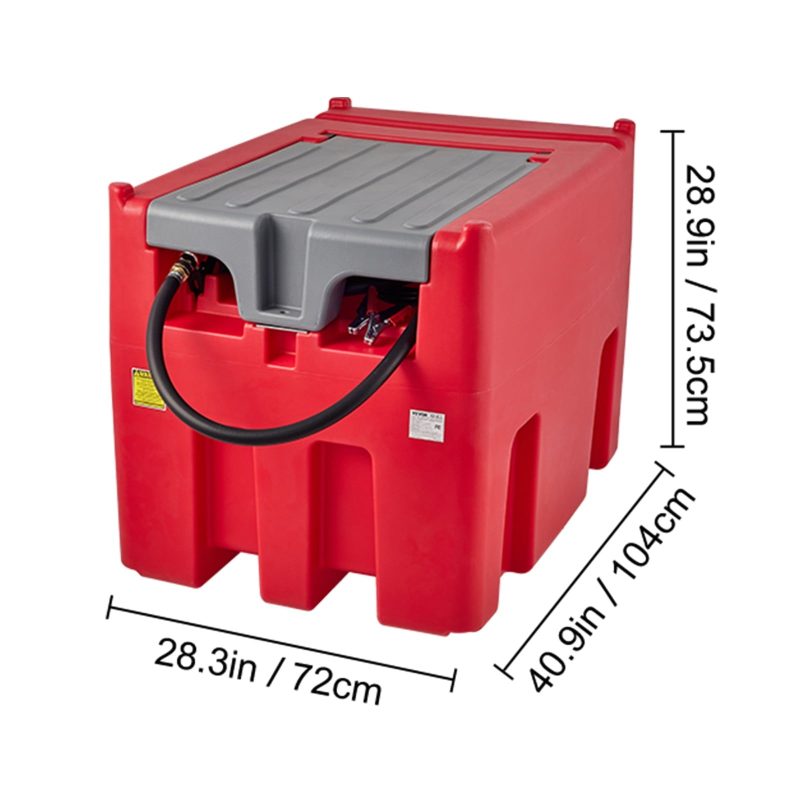 BENTISM Portable Diesel Tank 116 Gal Diesel Fuel Tank with 12V Transfer Pump Red - Image 8