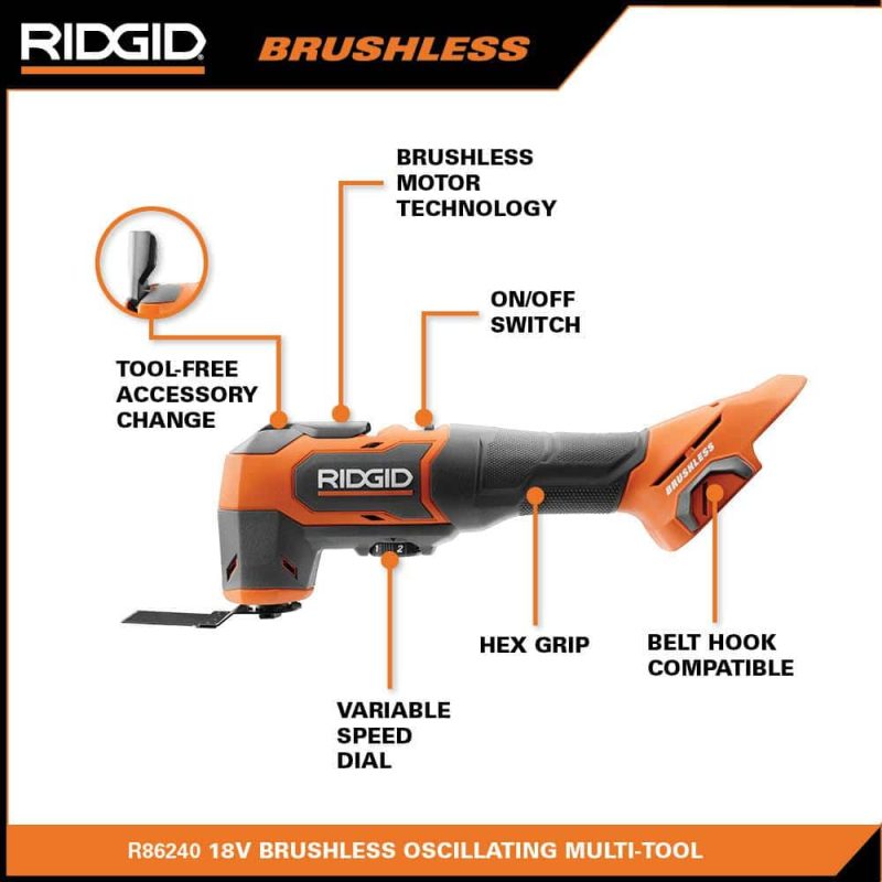 18V Brushless Cordless Oscillating Multi-Tool with (2) 4.0 Ah Batteries, 18V Charger, and Bag R86240B-AC93044SBN - Image 3