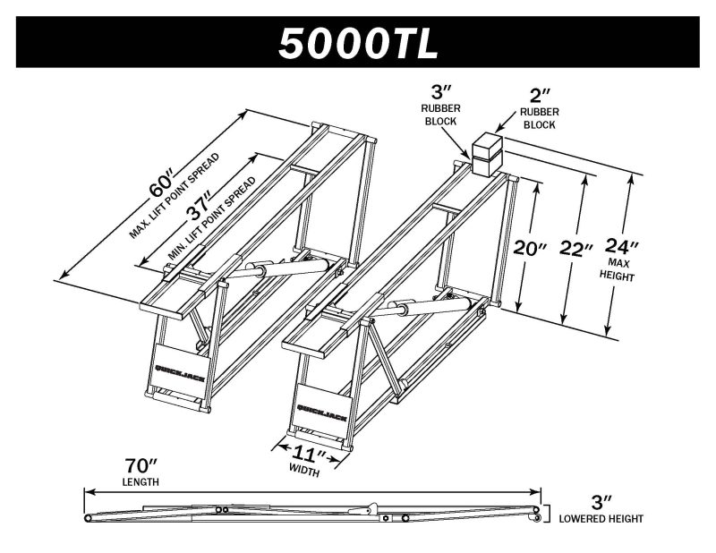 QuickJack 5000TL Bundle 5,000lb Capacity Portable Car Lift with 110V Power Unit - Image 4