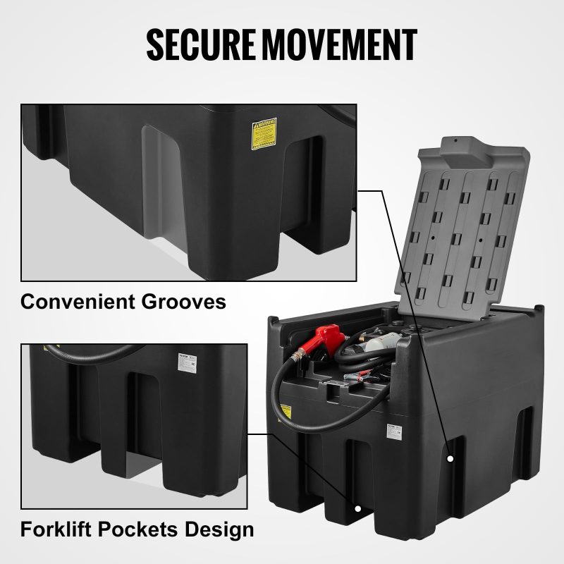 BENTISM Portable Diesel Tank 116 Gal Diesel Fuel Tank with 12V Transfer Pump Black - Image 6