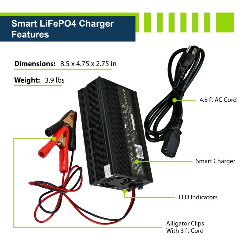 ExpertPower 24V 20A Smart Charger for Lithium LiFePO4 Deep Cycle Rechargeable Batteries - Image 2