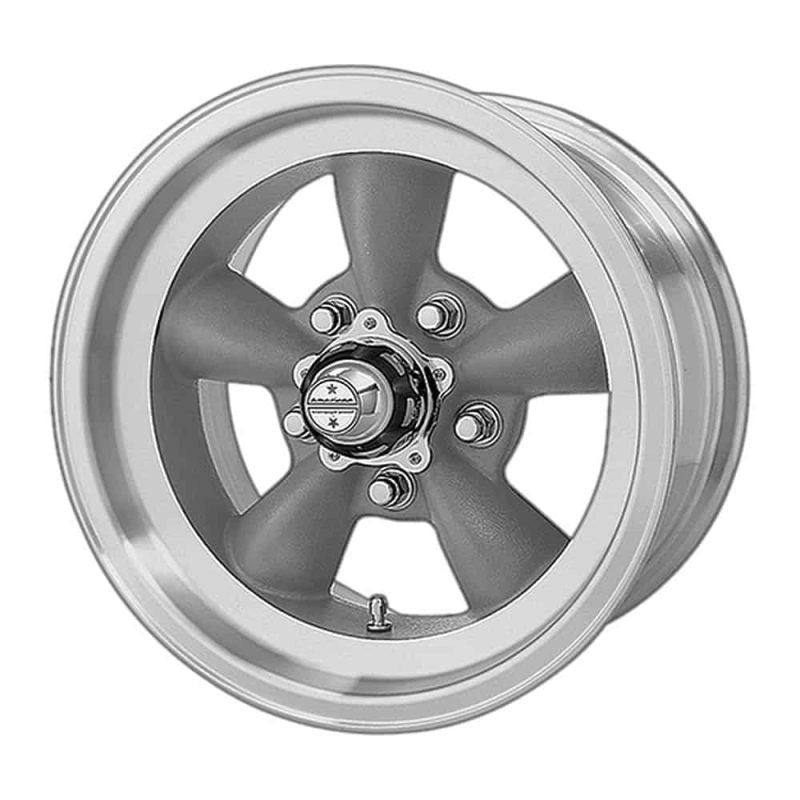 American Racing Vintage VN105 TORQ THRUST D VN105D 15X8.5 5X4.5 GRAY MACH-LP -25MM