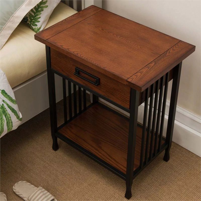 Bowery Hill 1 Drawer Nightstand in Mission Oak - Image 4