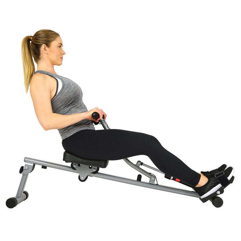 Sunny Health & Fitness SF-RW1205 12 Adjustable Resistance Rowing Machine Rower w/ Digital Monitor - Image 8