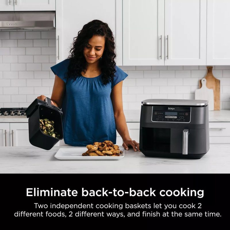 Ninja Foodi 8 qt. Original Dualzone， 2-Basket Air Fryer with 6 Functions - Image 6