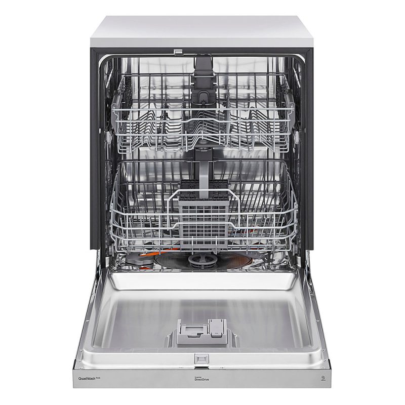 LG - 24" Front Control Dishwasher with Stainless Steel Tub, WiFi, QuadWash, and 48dB - Stainless steel - Image 10