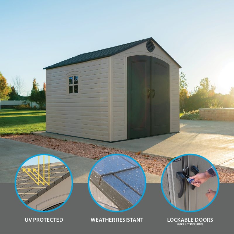 Lifetime 8 Ft. x 10 Ft. Outdoor Storage Shed - Image 4