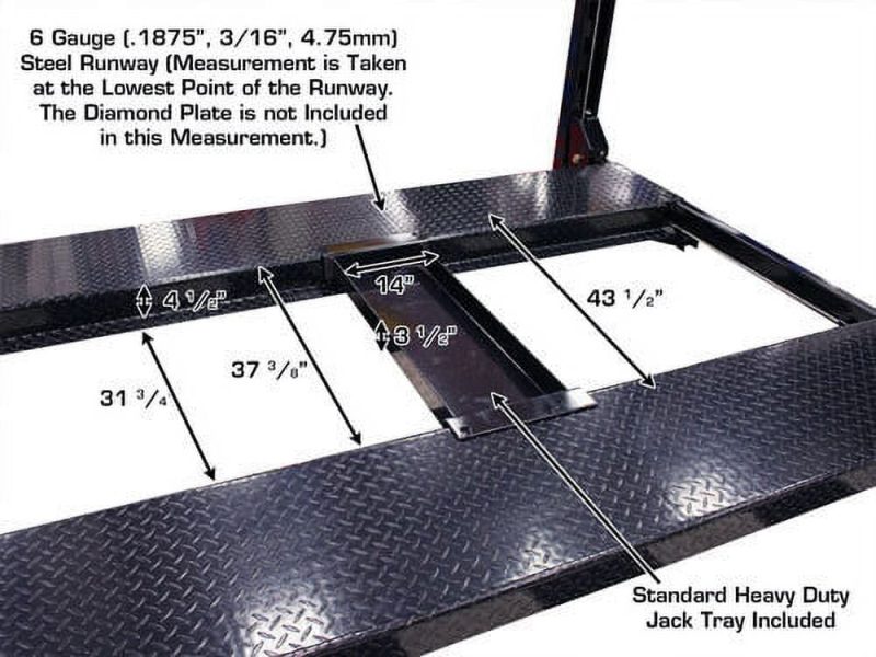 Atlas Automotive Equipment Atlas Equipment Garage PRO8000EXT Extra Tall Portable Hobbyist 8,000 lb. Capacity 4-Post Lift - Image 9