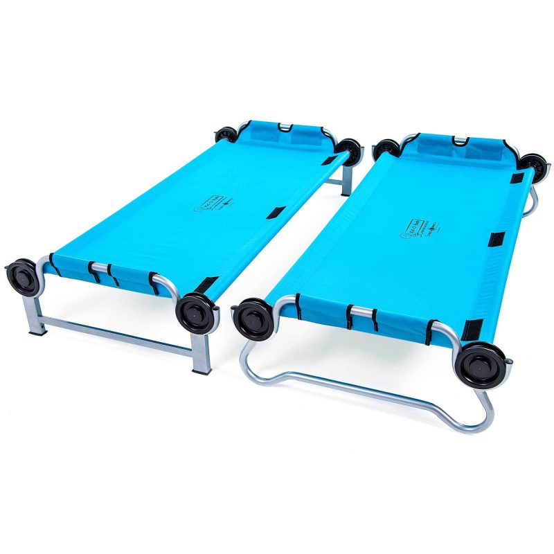 Disc-O-Bed Youth Benchable Camping Cot with Organizers, Teal Blue - Open Box - Image 4