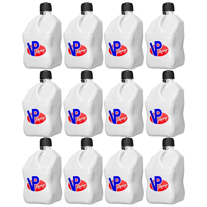 VP Racing 5.5 Gal Motorsport Racing Container Utility Jug, White (12 Pack)