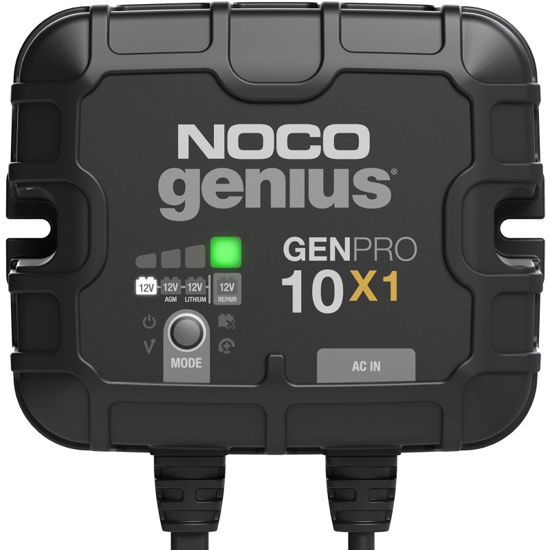 NOCO Genius GENPRO10X1, 1-Bank, 10A (10A/Bank) Smart Marine Battery Charger, 12V Waterproof Onboard Boat Charger, Battery Maintainer and Desulfator for AGM, Lithium (LiFePO4) and Deep-Cycle Batteries