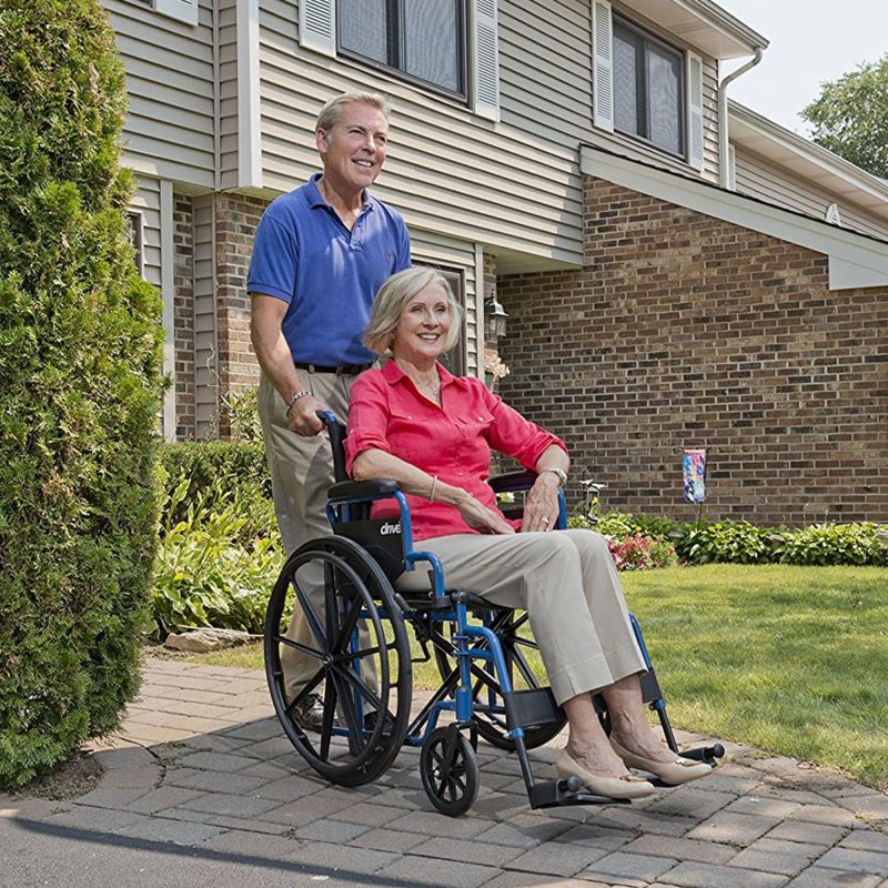 Drive Medical Blue Streak Lightweight Folding Wheelchair with 20 Inch Wide Seat - Image 7