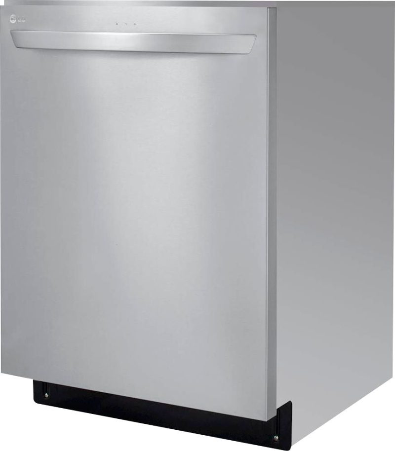 LG - 24" Top-Control Built-In Smart Wifi-Enabled Dishwasher with Stainless Steel Tub, Quadwash, and 3rd Rack - Stainless steel - Image 2