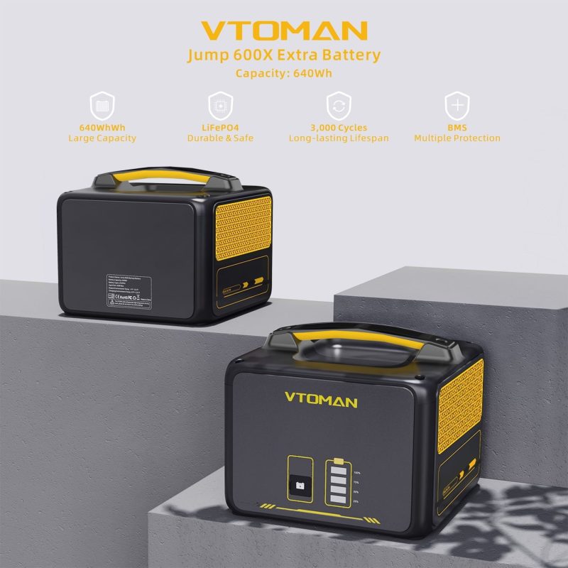 VTOMAN Jump 600X Extra Battery 640Wh for Jump 600X, Jump 600 Portable Power Stations - Image 3