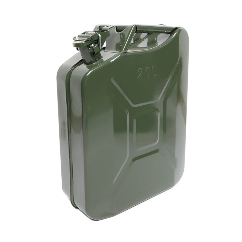 MoreChioce 20L Green Metal Jerry Can Store Container with Fixed Spout for Petrol Oil Water Alcohol - Image 5