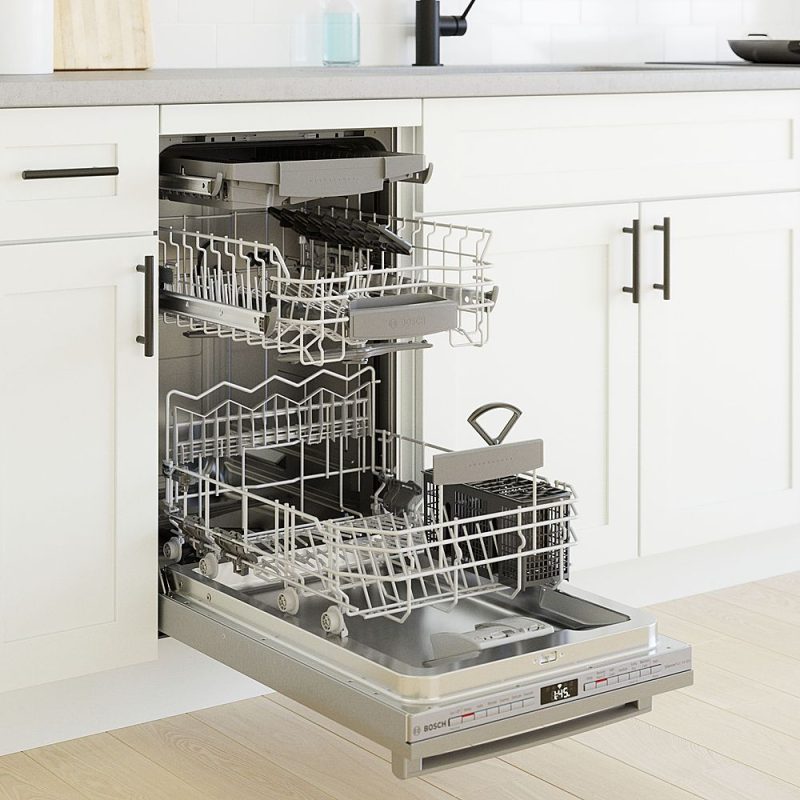 Bosch - 800 Series 18" Top Control Smart Built-In Dishwasher with 3rd Rack and 44 dBA - Silver - Image 8