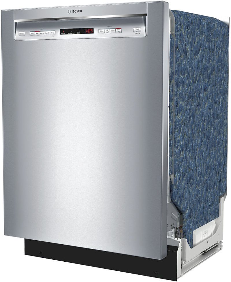 Bosch - 300 Series 24" Recessed Handle Dishwasher with Stainless Steel Tub - Stainless steel - Image 2