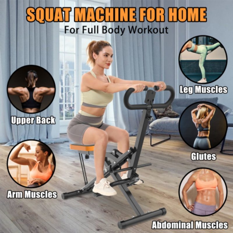 Hiii Squat Machine for Home, Assist Trainer for Glutes Workout Foldable with Resistance Bands, for Botty Glutes Butt Thighs, Ab Back/Leg Press Hip Thrust for Home Gym Fitness-Black - Image 5