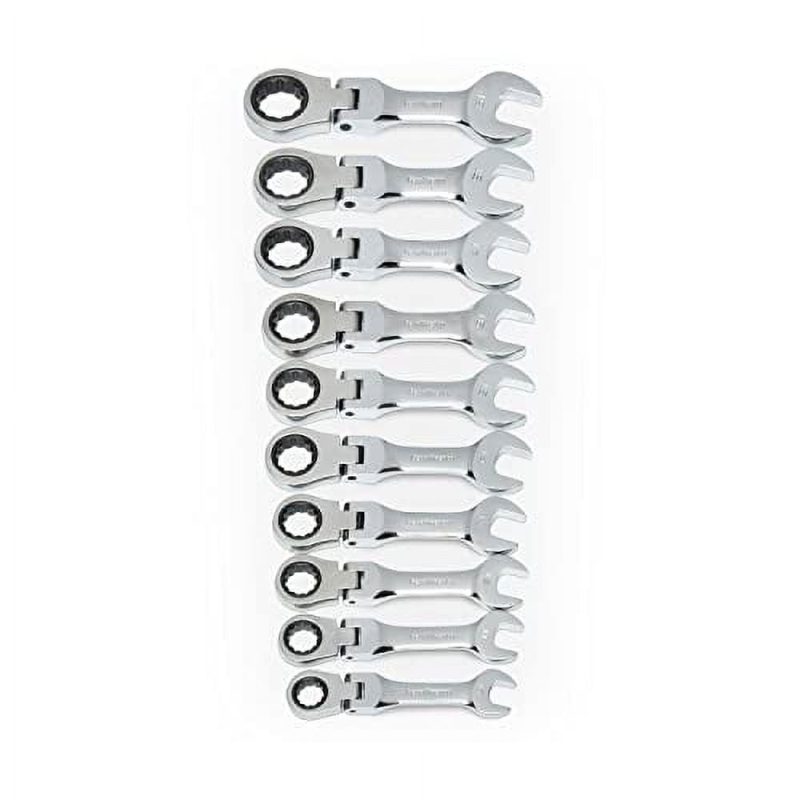 GearWrench 10-Piece Metric Stubby Flex Ratcheting Wrench Set - Image 2