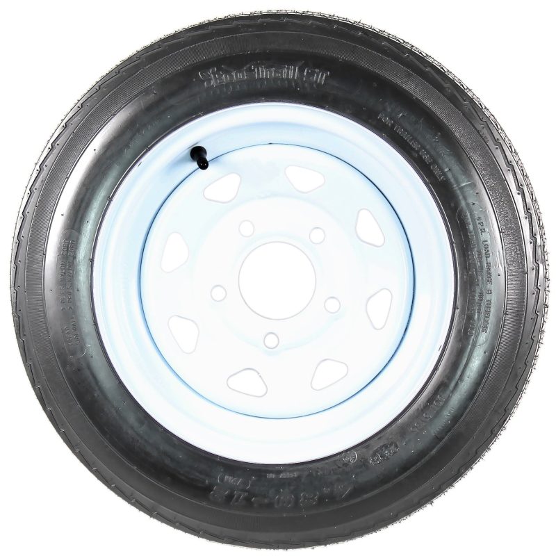 2-Pk Trailer Tire On Rim 480-12 4.80-12 4.80x12 in. LRC 5 Hole White Spoke Wheel - Image 2