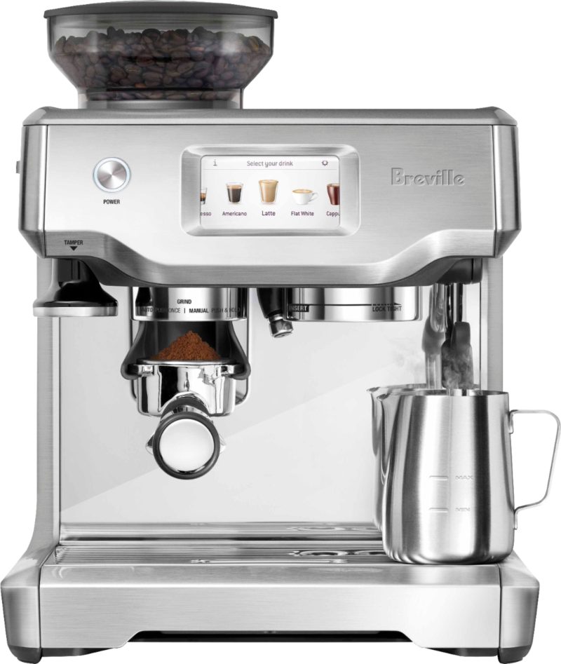 Breville - the Barista Touch Espresso Machine with 15 bars of pressure, Milk Frother and intergrated grinder - Stainless Steel