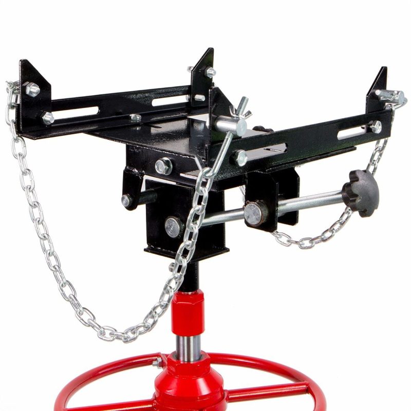 STARK USA Telescoping Hydraulic Transmission Floor Jack Foot Pedal with Caster Wheel Safety Chain, 1/2-Ton Capacity - Image 3