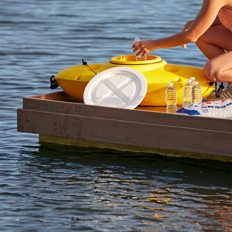 CreekKooler 30 Qt Floating Insulated Beverage Cooler Pull Behind Kayak, Yellow - Image 4