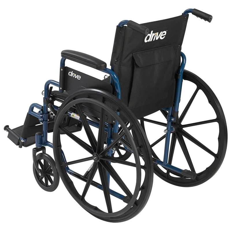 Drive Medical Blue Streak Lightweight Folding Wheelchair with 20 Inch Wide Seat - Image 4