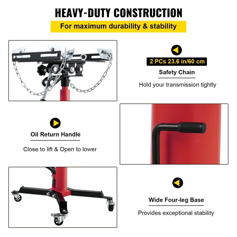 BENTISM Transmission Jack 1322 lbs 2-Stage Hydraulic High Lift Vertical Telescopic - Image 6